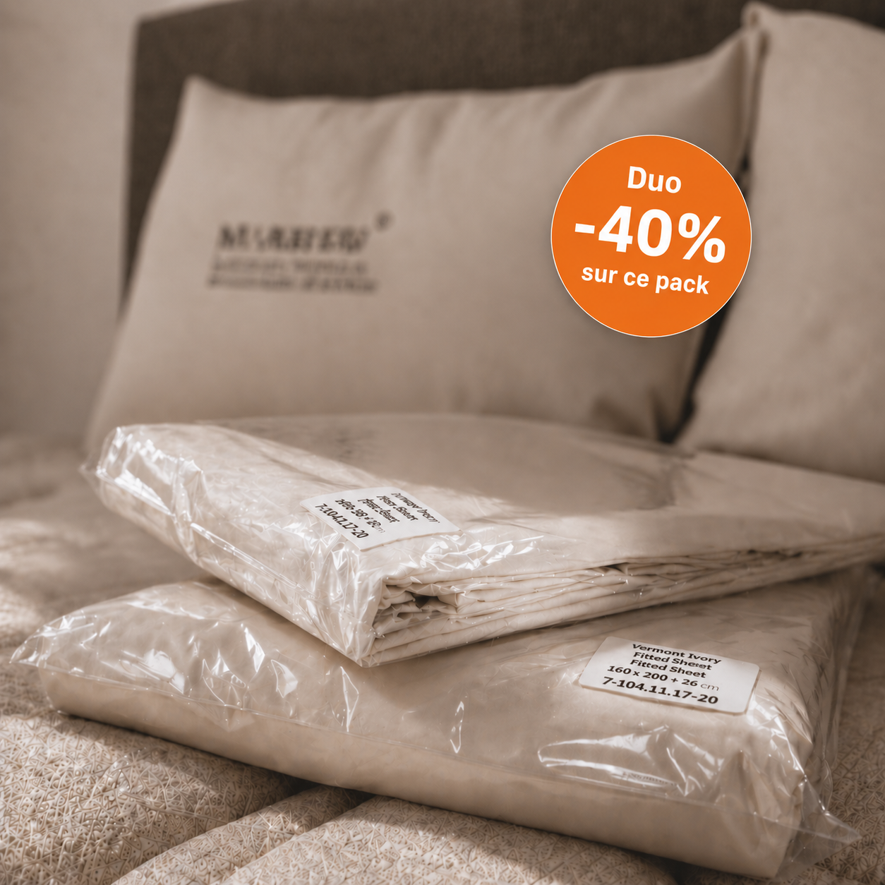 Duo de draps housse PERCALE